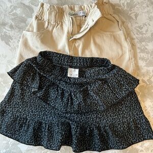 Zara Black and Gray Ruffle Mini Skirt